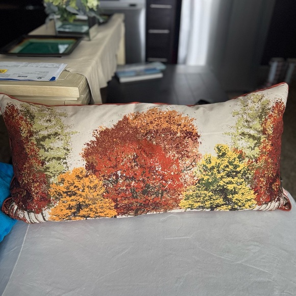 Aspen tree fall colors lumber pillow with insert - Picture 1 of 8